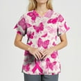 thumbnail image 3 of NAMTYQX Breast Cancer Awareness T-Shirts Blouses for Women Dressy Casual Beige Size L, 3 of 4