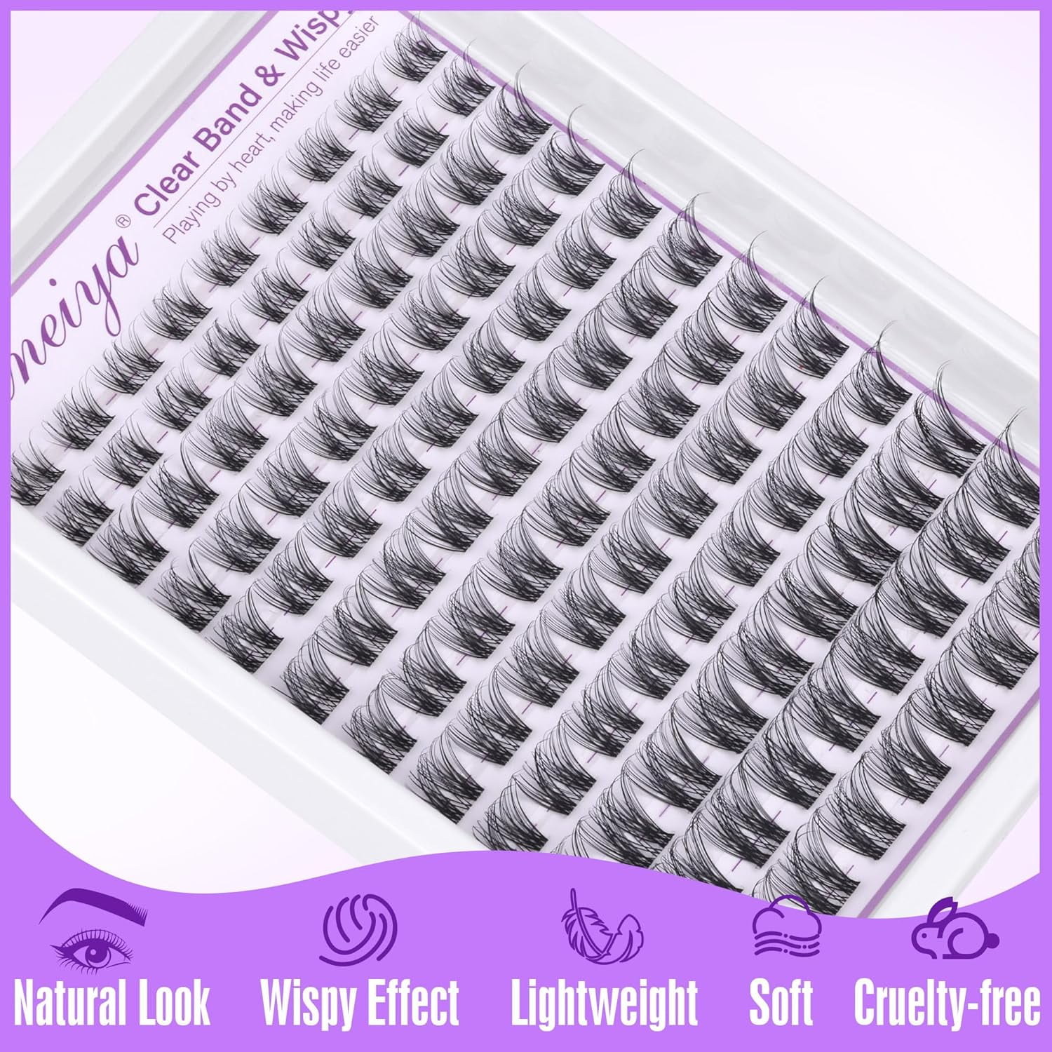 168Pcs  Natural Eyelash Clusters 11-13mm Lash Extension Kit C Curl Eyelash Extension Invisible Eyelashes with Lash Bond and Seal Glue and Tweezers DIY At Home