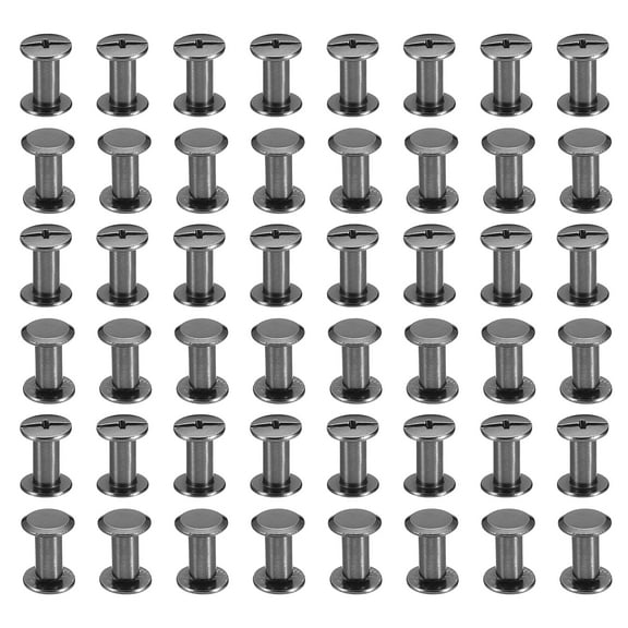 Uxcell 50 Sets Chicago Screws, M5x10mm Nickel Plated Chicago Screw Phillips Binding Post Screw Rivets for Leather, Black