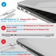 thumbnail image 3 of IBENZER Compatible with 2022 2021 2020 MacBook Air 13 inch Case M1 A2337 A2179 A1932, Hard Shell Case with Keyboard Cover & Type-C Adapter for Mac Air 13" (2018-2022), Crystal Clear, W-AT13-CYCL+1TC, 3 of 11