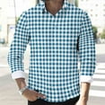 thumbnail image 6 of LNWUY Mens Flannel Shirts Long Sleeve Plaid Button Down Shirts Lightweight Comfort Casual Cotton Shirts Fall Winter Clothes Blue M, 6 of 8