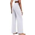 thumbnail image 6 of NELEUS Womens 29" Wide Leg Pants Athletic Yoga Leggings Casual Sweatpants Stretch Dress with Pockets,White,US Size 2XL, 6 of 8