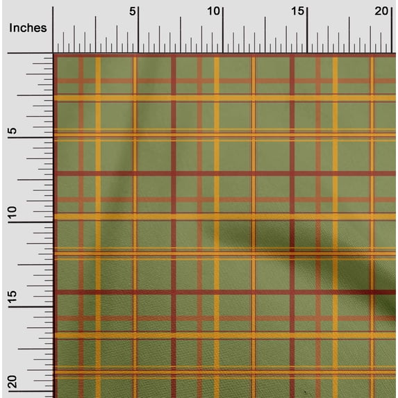 oneOone Cotton Poplin Light Green Fabric Madras Check Fabric For Sewing Printed Craft Fabric By The Yard 56 Inch Wide