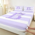 thumbnail image 4 of Homewish Purple Glitter B Full Size Sheets, Initial Letter A to Z Bed Sheets, Kawaii Cartoon Style Sheet Sets, Microfiber Bedroom Decor, 4pcs, 4 of 7