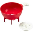 thumbnail image 1 of Starfrit Canning Funnel Set, Fits Regular & Wide Mouth Jars, Engraved Measurements, Non-Slip Handle, Snap-On Strainer, Red, 1 of 8