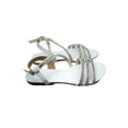 thumbnail image 3 of LUXUR Ladies Flats Strappy Shoes Rhinestone Sandals Lightweight Gladiator Women Silver 10, 3 of 4