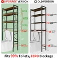 thumbnail image 2 of Over-The-Toilet Storage Rack 4-Tier,Bathroom Organizer Shelf Over Toilet,Adjustable Wooden Shelves and Basket,Freestanding Above Toilet Shelf,Space Saver for Rooms(Black Rack-Rustic Brown Shelves), 2 of 9