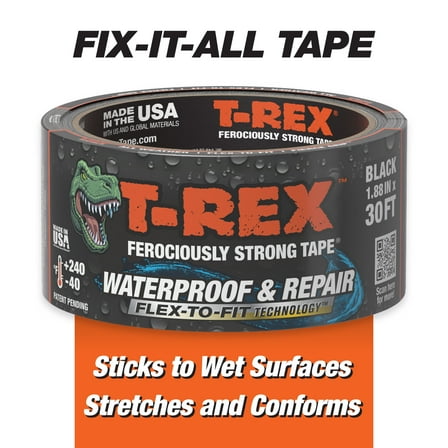 T-Rex Ferociously Strong Black Waterproof and Repair Tape 1.88 in x 10 yd