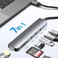 thumbnail image 2 of USB C Hub 7 in 1 Multiport Adapter with 4K HDMI Dongle,100W PD, SD/TF Card Reader, 3 USB-A, USBC Docking Station for MacBook Mac Pro/Air, Dell, HP, ASUS, Acer and Other Type C Laptops, 2 of 9