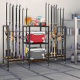thumbnail image 2 of Fishing Rod Holders  Fishing Pole Holder for Garage  Fishing Rod Rack Stores Fishing Rods  Rolling Fishing Rod Organizer Rustic  and, 2 of 6