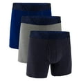 thumbnail image 1 of UNDER ARMOUR Calzoncillos bóxer para hombre, pack de 3 - Performance Cotton Boxer Briefs - Solid 6", Stretch, Mezcla de algodón Azul oscuro/Gris/Azul L (Large), 1 of 3
