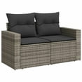 thumbnail image 3 of vidaXL Garden Sofa Set Grey PE rattan 6 Piece Modular Garden Sofa Set, 3 of 9