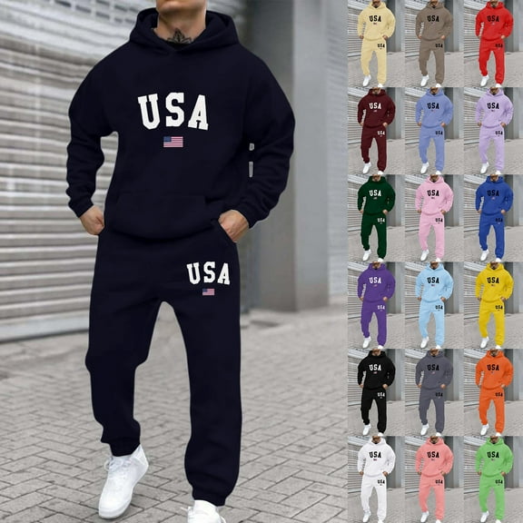 Men'S Tracksuits 2 Piece Set Letter Print Loose Hoodies Sweatshirt And Joggers Sweatpants Set Casual Street Fall Pullover Suit Sets Winter Clothes Outfits
