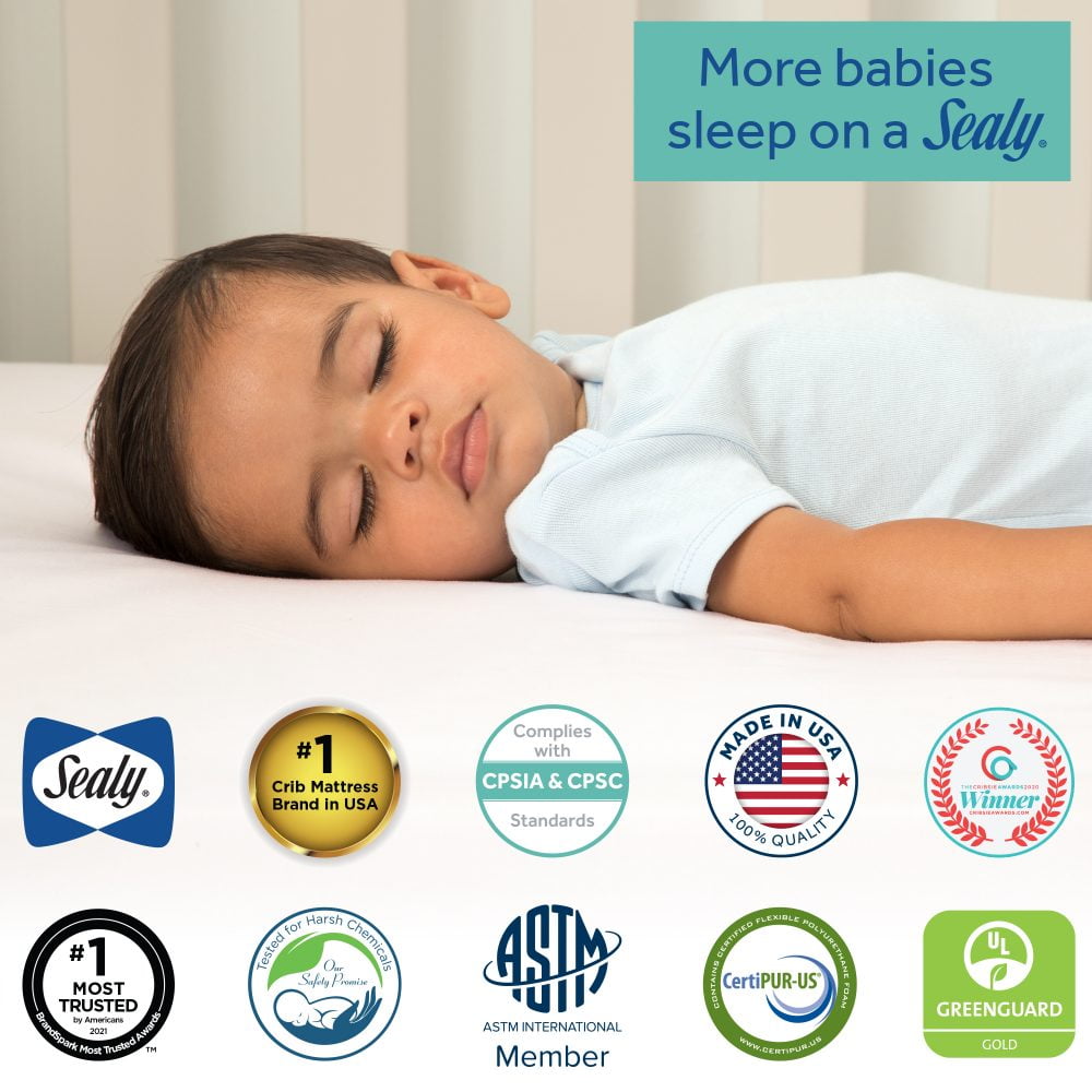 Sealy Cozy Cool Hybrid 2-Stage Innerspring Gel Baby Crib and Toddler Mattress