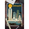 thumbnail image 3 of Indianapolis, Indiana, Retro Skyline Series (12x18 Wall Art Poster, Room Decor), 3 of 3