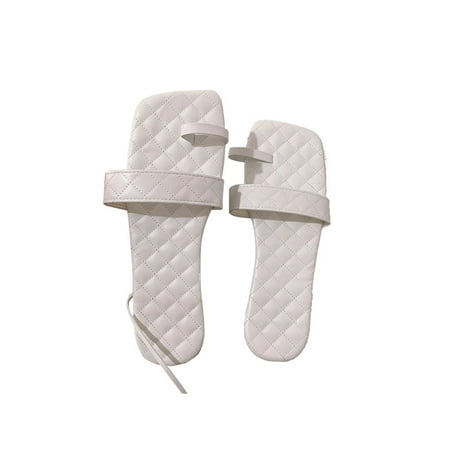 

Rotosw Ladies Gladiator Sandals Beach Flat Sandal Strappy Casual Shoes Lightweight Lace Up Work Non-Slip White 7