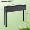 thumbnail image 3 of Resenkos Raised Planter Boxes, Large Space Elevated Flower Beds,Metal Raised Garden Bed with Legs and Drainage Hole for Vegetable Flower-40 x 11 x 31.5 inches, 3 of 9