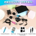 thumbnail image 3 of 2Pcs Mini Microphone, Tiny Microphone with Sponge Cover, Holder and Drawstring Bag Portable(Black/Blue), 3 of 7