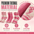 thumbnail image 4 of Muk Luks Kids Heat Retainer Boot Socks, 3 Pack, Warm Thermal Cushioned Crew Socks, PINK, M/L, 4 of 8