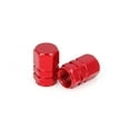 4pcs Red Tire Stem Valve Caps Car Dustproof Hexagon Shape Aluminium