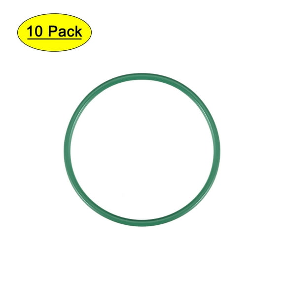 Uxcell 45mm OD 41mm ID 2mm Width Seal Fluorine Rubber O-Rings Green 10 Pack
