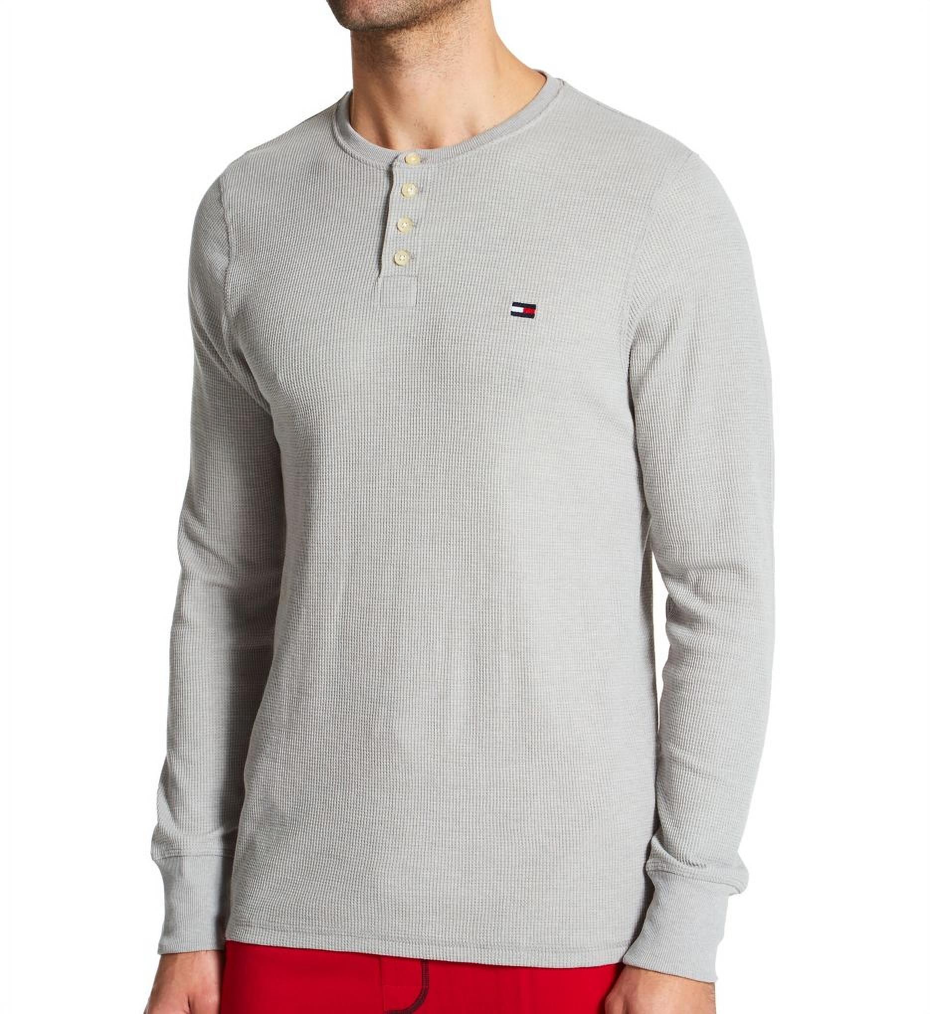 Men's Tommy 09T4076 Thermal Long Sleeve Henley Shirt (Grey Heather S) - Walmart.com