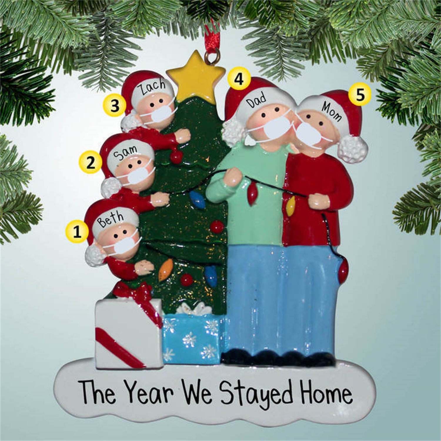 A Family 2021 Resin Christmas Ornament,Survivor Family Souvenir,Personalized  DIY Family's Name Xmas Tree Hanging Pendant,Family Wearing Masks Decorations  (1/2pcs) - Walmart.com