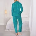 thumbnail image 6 of Wukai Blue Green Glitter Print Women's Pajama Set - Soft Long Sleeve Sleepwear for Comfort and Style-Medium, 6 of 9