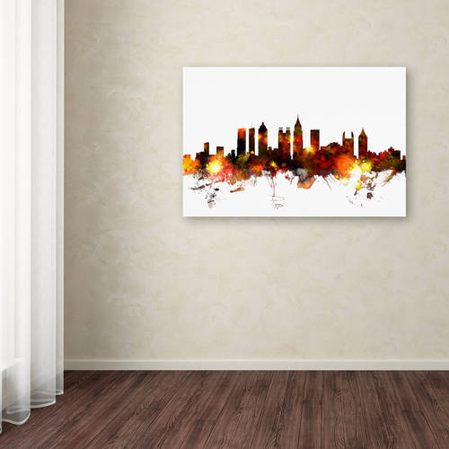 Trademark Fine Art "Atlanta Georgia Skyline Red" Canvas Art by Michael Tompsett