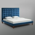 thumbnail image 5 of Inspired Home Saverio Velvet Platform Bed Button Tufted Queen, Navy, 5 of 9