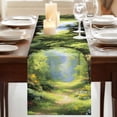 thumbnail image 3 of Table Runners 72 Inches Long Dress Scarves, Forest Farmhouse Kitchen/Dining Table Runner, Coffee Tablerunners, Nature Woodland Spring Scenic Green Trees Flower 13x72 Inch, 3 of 9