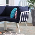 thumbnail image 2 of Modway Riverside Outdoor Patio Aluminum Corner Chair in White/Navy, 2 of 6