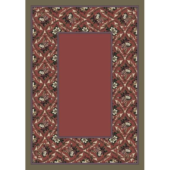 Milliken Red Area Rug Bouquet Lace Rose Quartz II - Aprx 7' 8" x 10' 9"