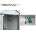 thumbnail image 5 of Outdoor Storage Shed, Sesslife 6 x 4 Ft Galvanized Steel Tool Storage House with Lockable Door, Vents, Wall Hooks, Outside Garden Storage Room with Sloping Roof for Backyard Lawn, White, 5 of 15