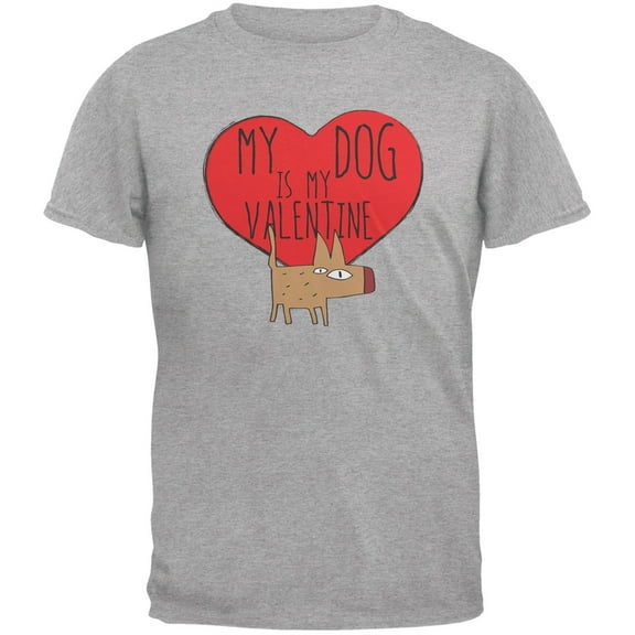 My Dog Is My Valentine Grey Youth T-Shirt - Medium(10/12)