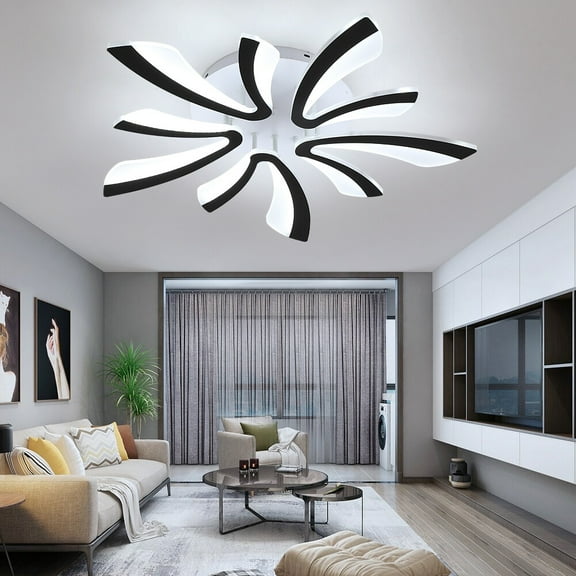 Modern Acrylic LED Ceiling Light Pendant Chandelier Fixture Living Room Black