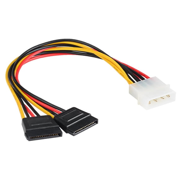 Cable de Poder BROBOTIX 2x SATA 4 pines Macho Molex Hembra 15cm