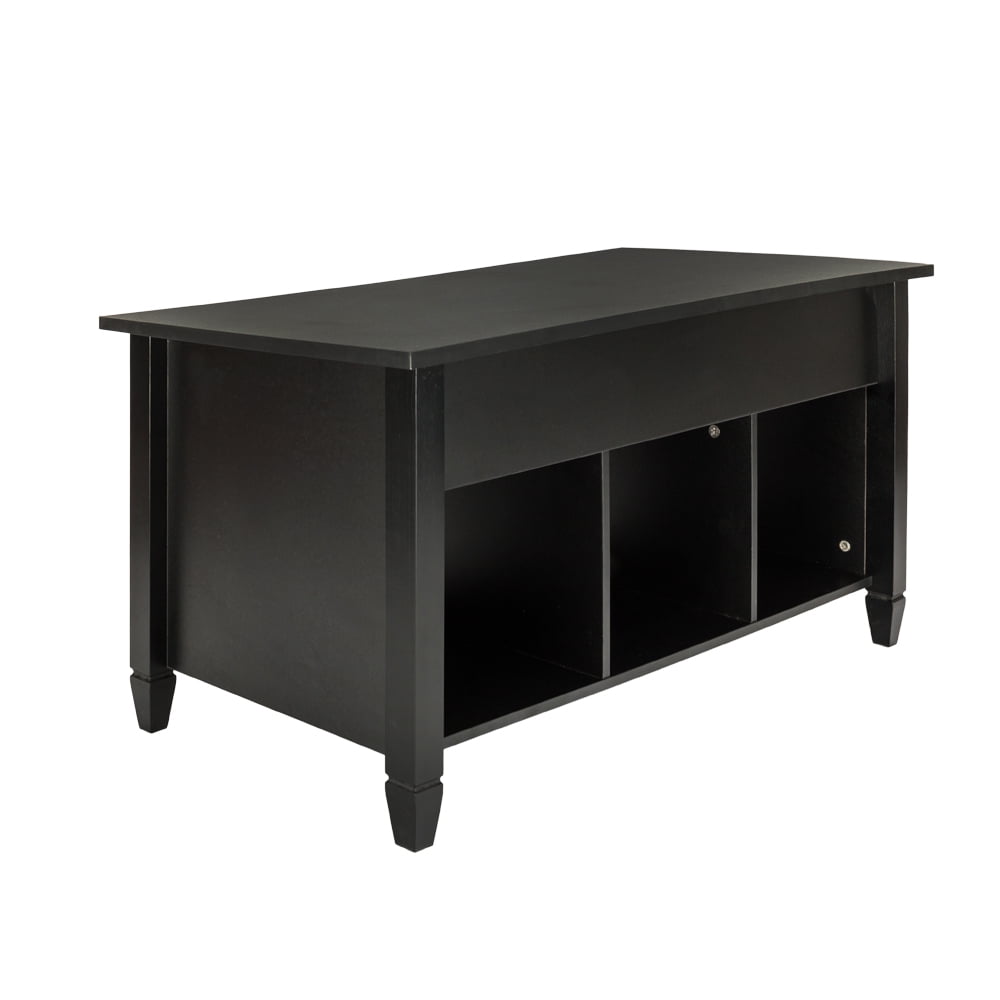 Kadyn Lift Top Coffee Table (with 3 Storage Rooms), Pop-up Coffee Table for Living Room, Wooden Lifting Top Central Coffee Table, Black Kadyn Lift Top Coffee Table (with 3 Storage Rooms), Pop-up Coffee Table for Living Room, Wooden Lifting Top Central Coffee Table, Black