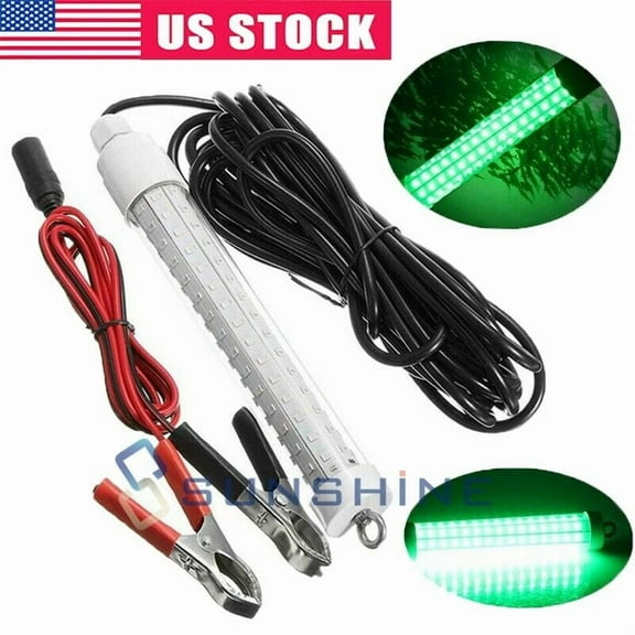 20000Lumens 12V LED Green Underwater Fishing Light Lamp Fish Attract