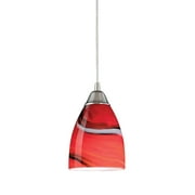 Pierra 1-Light Mini Pendant in Satin Nickel with Candy Glass