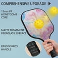 thumbnail image 2 of Pickleball Paddles Set Of 2, Fiberglass Surface, Turquoise Marble Pattern, 4 Balls & Bag, 2 of 5