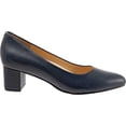 thumbnail image 3 of TROTTERS Womens Navy Disinfectant Lining Arch Support Cushioned Kari Block Heel Slip On Leather Pumps 10.5 W, 3 of 8