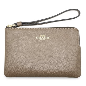 Coach Pebbled Leather Double Corner Zip Wristlet F87590 Carnation