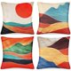 thumbnail image 2 of 4Pcs Throw Pillow Covers Abstract Sun Landscape Painting Linen Pillowcase for Home Decoration, 2 of 2