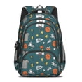 thumbnail image 2 of Basketball and Whistle Teal Pattern Cute School Backpack Bag with Padded Back and Adjustable Shoulder Straps 16.9 X 12.6 X 5.9 Inches, 2 of 5