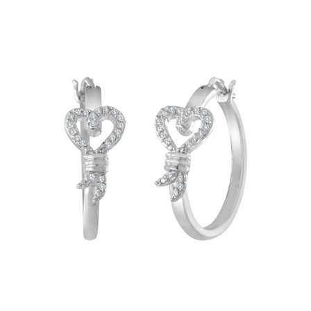 Sterling Silver 1/10 Carat T.W. Diamond Hoop Earrings