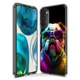 thumbnail image 3 of MUNDAZE Motorola Moto G Stylus 4G 2022 Neon Rainbow Glow Bulldog Shockproof Clear Hybrid Protective Phone Case Cover, 3 of 5