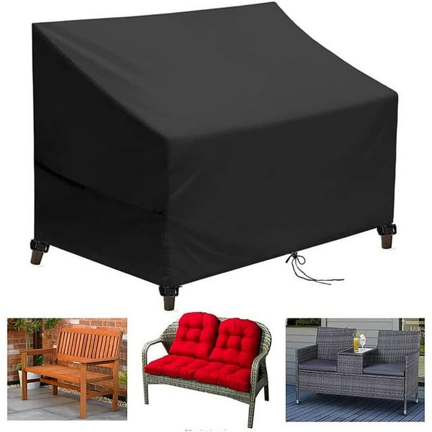 Funda para Banco de Jardín, Funda para Banco de Jardín de 2 Plazas y Exterior, Funda Protectora para Muebles de Jardín, Funda de Tela Oxford 420D para Sofá de Jardín, Impermeable, Resistente al Viento