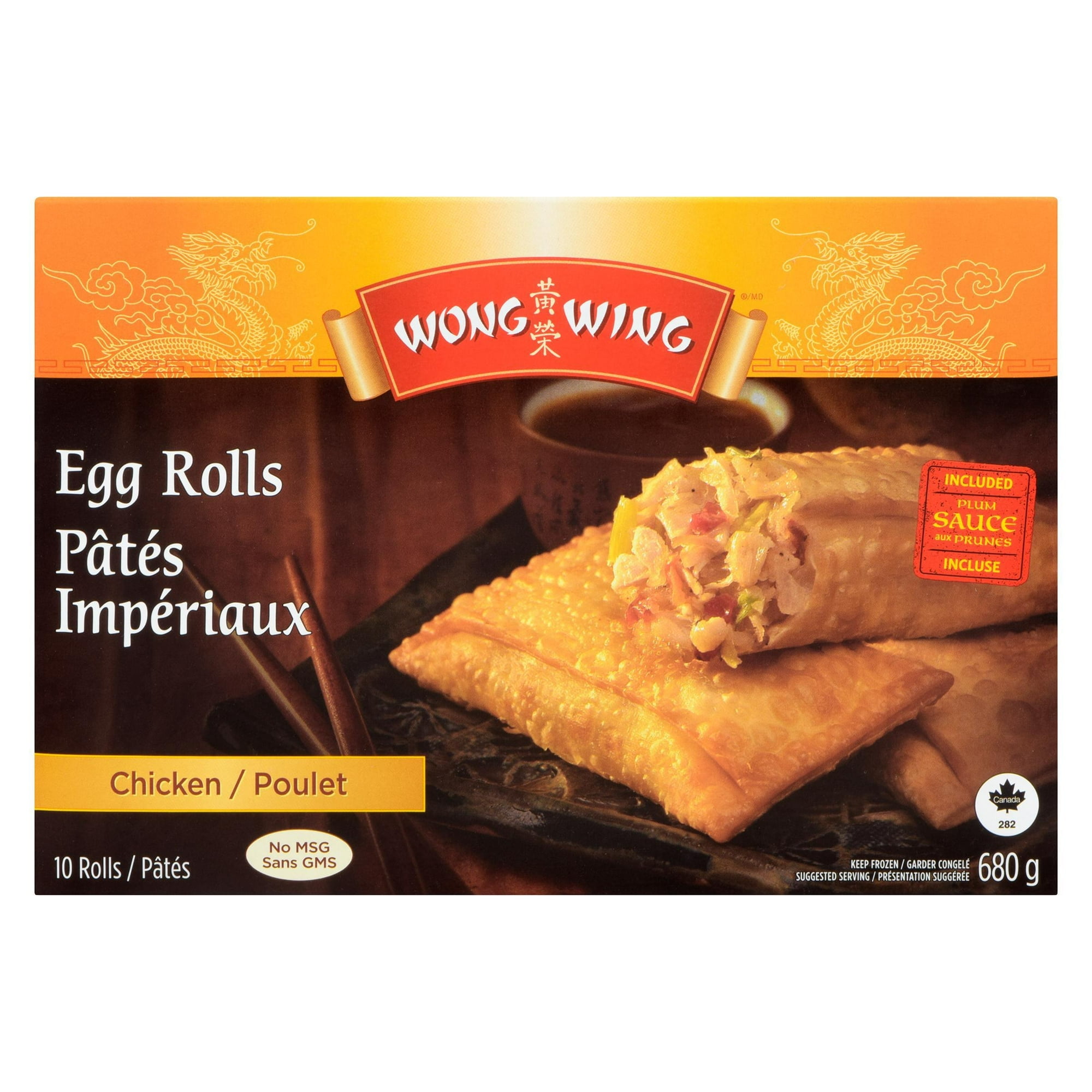 Pâtés Impériaux au poulet Wong Wing 10 pâtés au poulet avec sauce