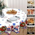 thumbnail image 6 of 4th of July Tablecloth Round Patriotic American Flag Star Table Cloths Circular Independence Day Gnome Truck Table Cover Waterproof Polyester Tabletop for Dining Kitchen Party Decor 60 Inch, 6 of 6